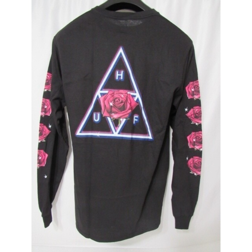 HUF Worldwide Triangle Rose Long sleeve Shirt Black Size M